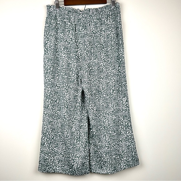 DR2 Polyester Wide Leg Pants Women Size L Leopard Print Elastic Waste Tie 0273 - Picture 7 of 9